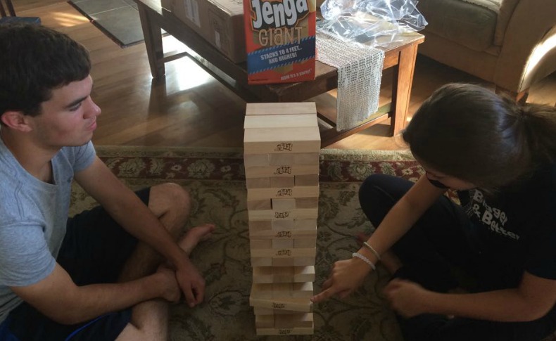 jenga giant during play