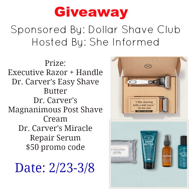 Dollar Shave Club Prize Pack Giveaway
