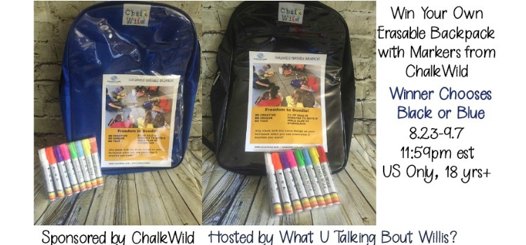 Win Your Own Erasable Backpack with Markers from ChalkWild